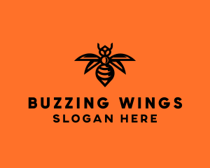 Wasp Wings Flying logo design