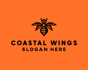 Wasp Wings Flying logo design