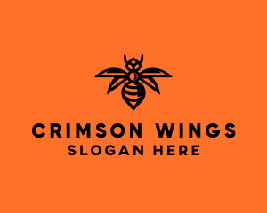 Wasp Wings Flying logo design