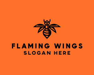 Wasp Wings Flying logo design