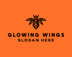 Wasp Wings Flying logo design