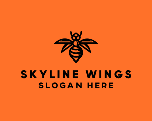 Wasp Wings Flying logo design