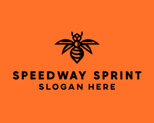 Wasp Wings Flying logo design