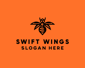 Wasp Wings Flying logo design