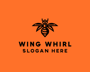 Wasp Wings Flying logo design