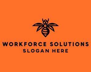 Wasp Wings Flying logo design