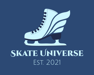 Ice Skating Winged Shoes  logo design