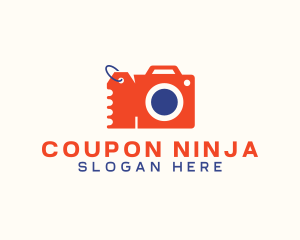 Camera Shopping Tag Coupon logo design