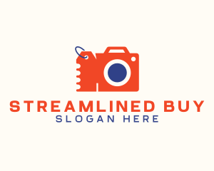 Camera Shopping Tag Coupon logo design