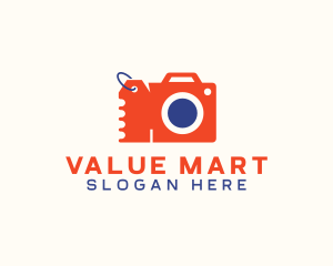 Camera Shopping Tag Coupon logo design