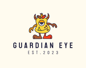 Horned Eye Monster logo design