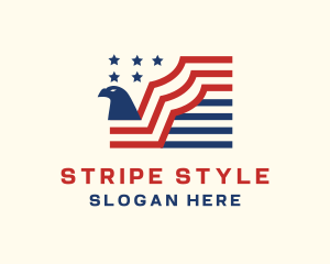 American Eagle Stripes Flag logo design