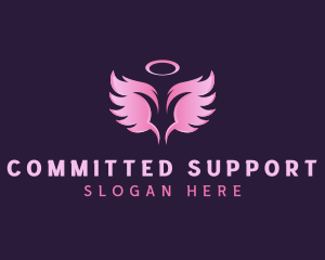 Angel Support Wings logo design