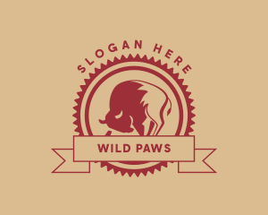 Wild Animal Bison logo design