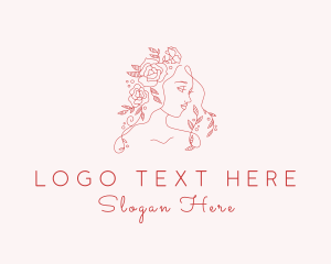 Beautiful Floral Woman Logo