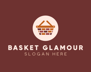 Brick Wall Shopping Basket logo design