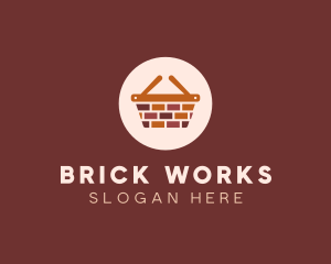 Brick Wall Shopping Basket logo design