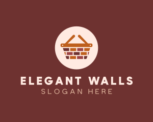 Brick Wall Shopping Basket logo design