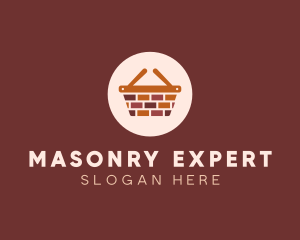 Brick Wall Shopping Basket logo design