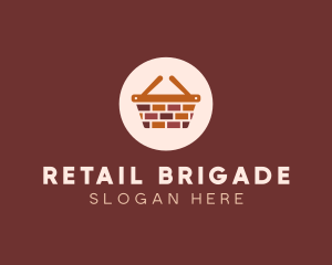 Brick Wall Shopping Basket logo design