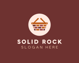 Brick Wall Shopping Basket logo design