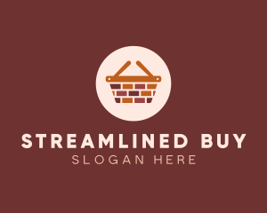 Brick Wall Shopping Basket logo design