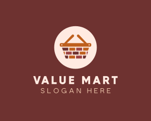 Brick Wall Shopping Basket logo design