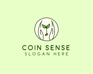 Nature Coin Hand logo design