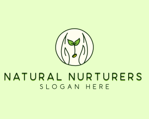 Nature Coin Hand logo design