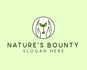 Nature Coin Hand logo design