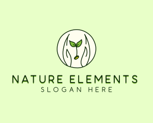 Nature Coin Hand logo design