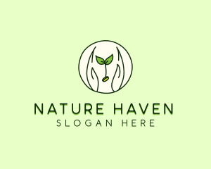 Nature Coin Hand logo design