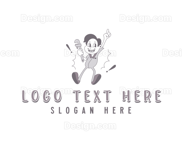 Repair Mechanic Cartoon Logo