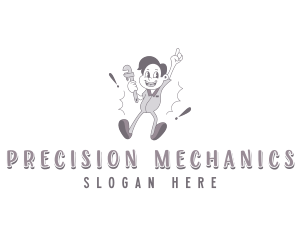 Repair Mechanic Cartoon logo design