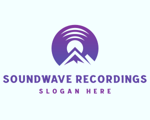 Vinyl Record Mountain logo design