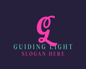 Neon Pink Cursive logo design