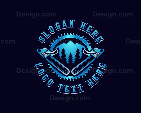 Logging Chainsaw Woodcutter Logo