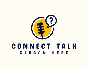 Mic Podcast Question logo design