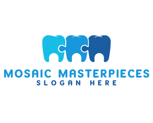 Mosaic Puzzle Tooth logo design