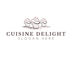 Cupcake Dessert Patisserie Logo