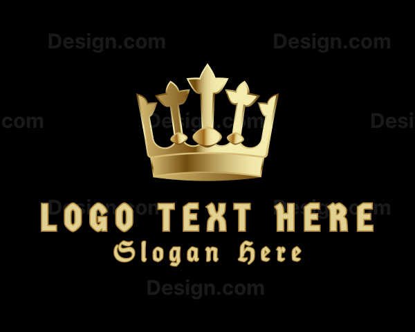 Golden Metallic Crown Logo