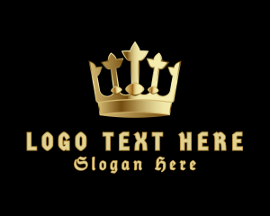 Golden Metallic Crown logo