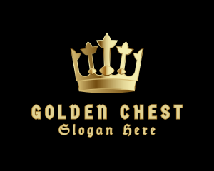 Golden Metallic Crown logo design