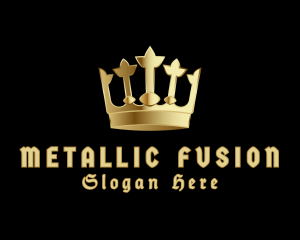 Golden Metallic Crown logo