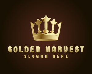 Golden Metallic Crown logo design