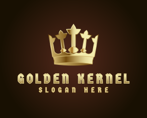 Golden Metallic Crown logo design