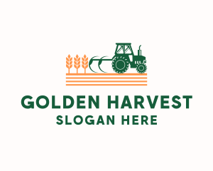 Industrial Wheat Tractor logo design