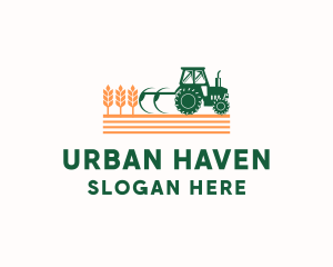Industrial Wheat Tractor logo design
