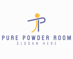 Wellness Person Letter P logo design