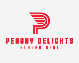 Express Delivery Letter P  logo design